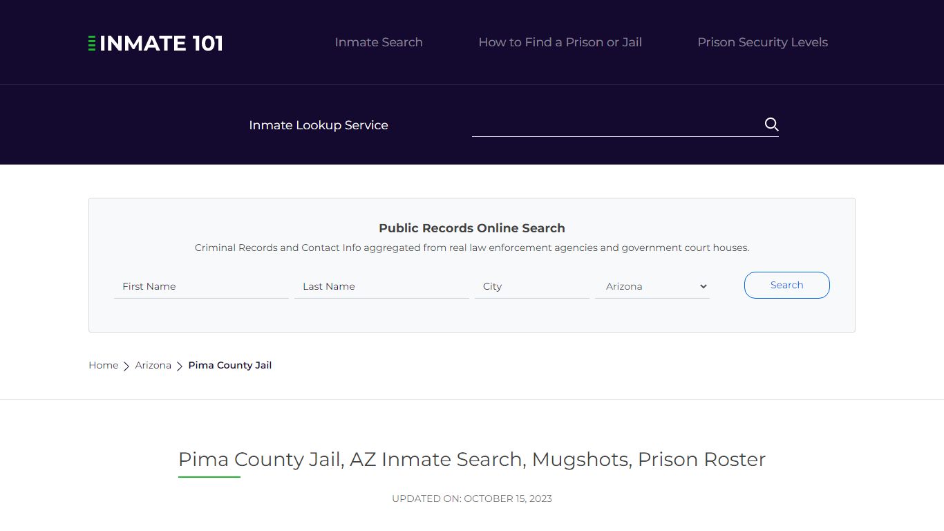 Pima County Jail, AZ Inmate Search, Mugshots, Prison Roster